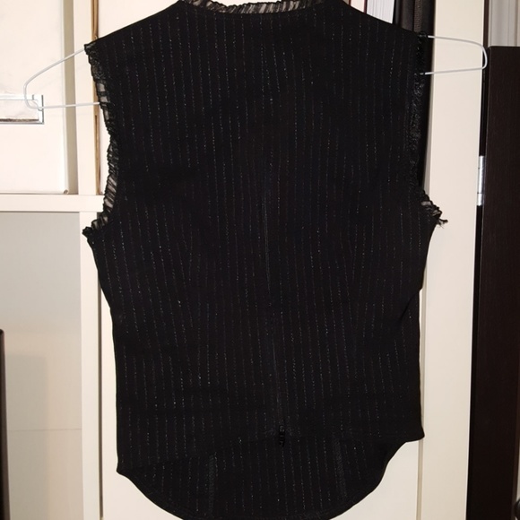 Pinstripe corset top Goth Steampunk Boss M - Picture 3 of 3